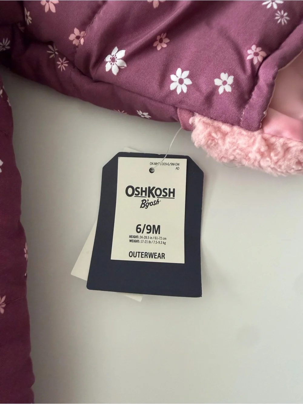 OshKosh B'gosh Plum Floral Hooded One-Piece